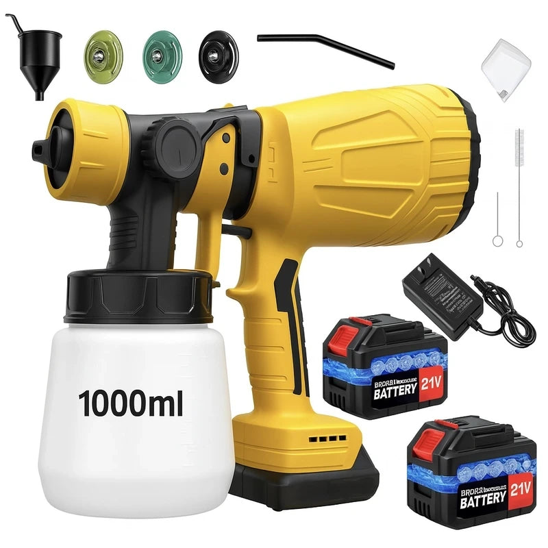 High-pressure Cordless Paint Sprayer with 2 Batteries