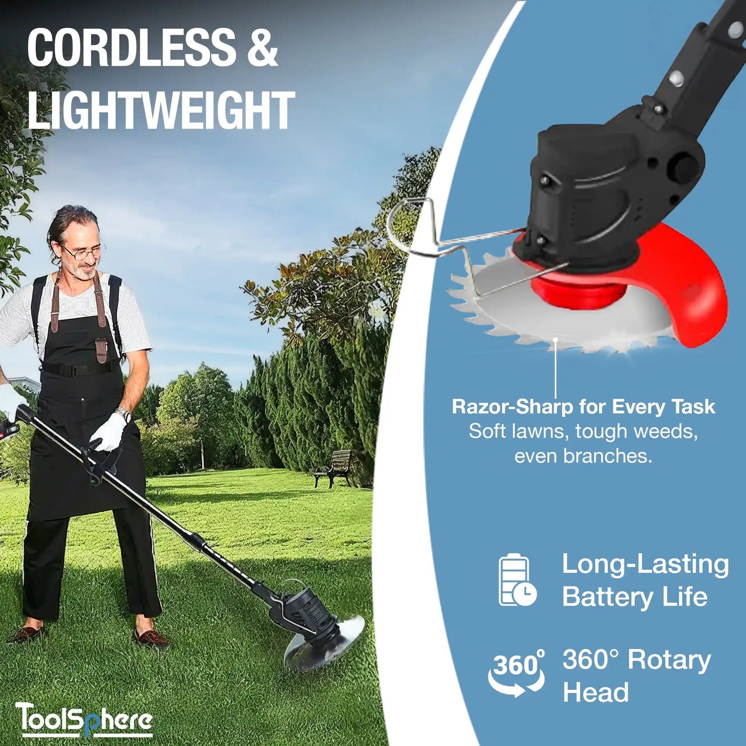 3-in-1 Cordless Grass Trimmer