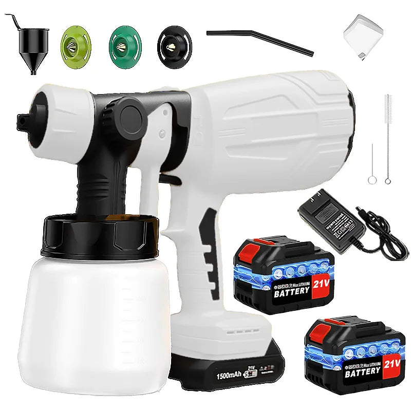 High-pressure Cordless Paint Sprayer with 2 Batteries