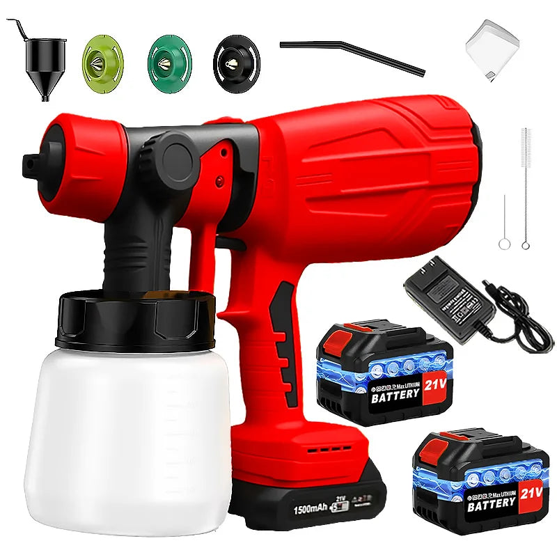 High-pressure Cordless Paint Sprayer with 2 Batteries