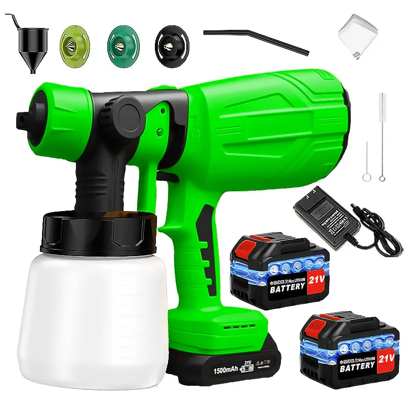 High-pressure Cordless Paint Sprayer with 2 Batteries