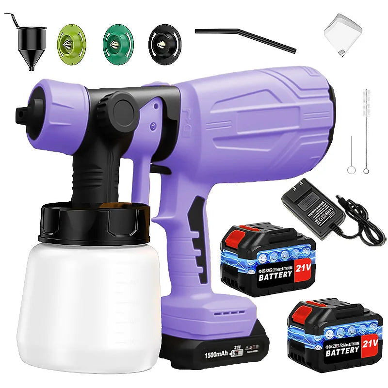 High-pressure Cordless Paint Sprayer with 2 Batteries